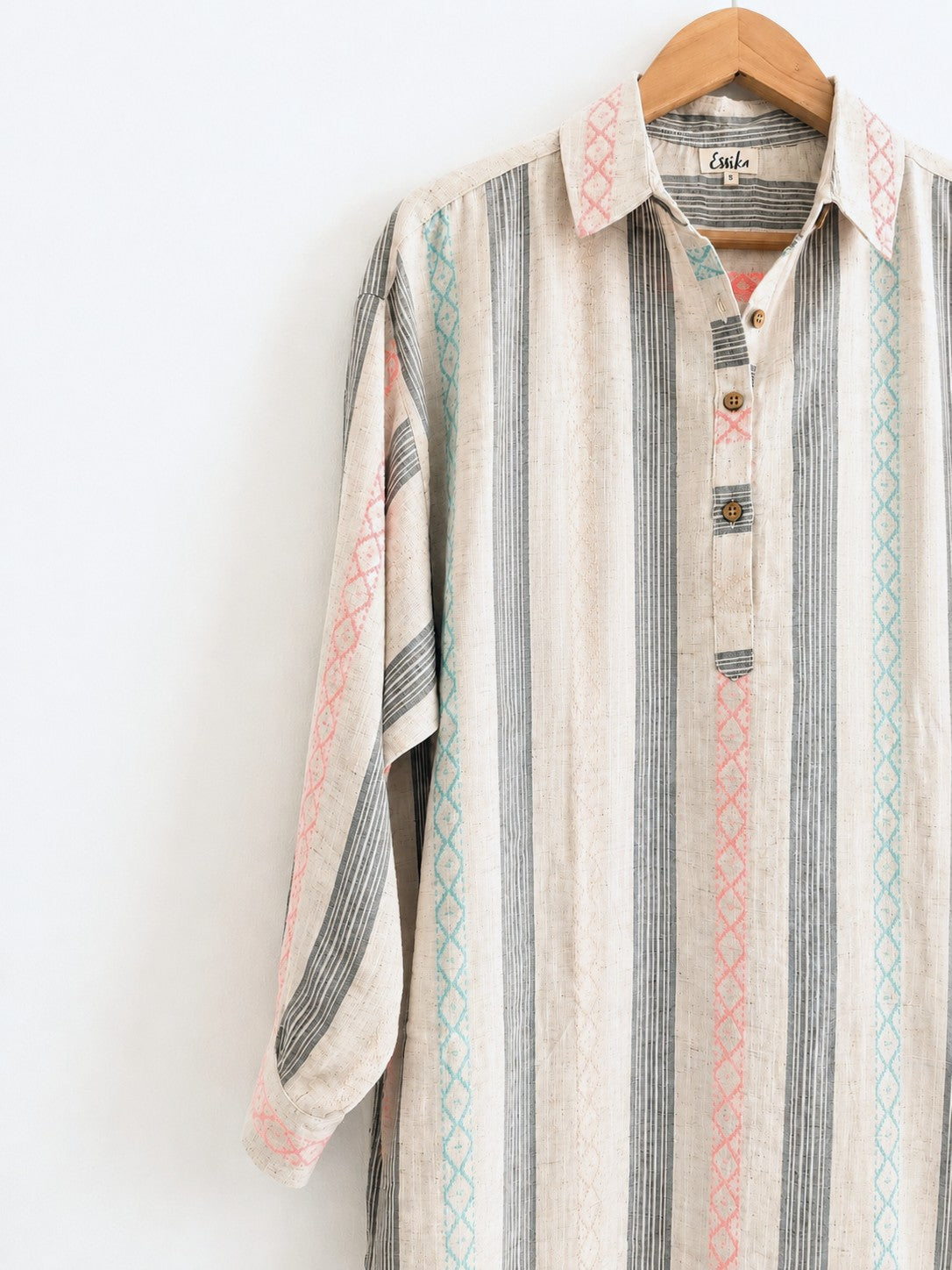 Women's Oversized Kurta  | Cotton | Multicolour Stripes