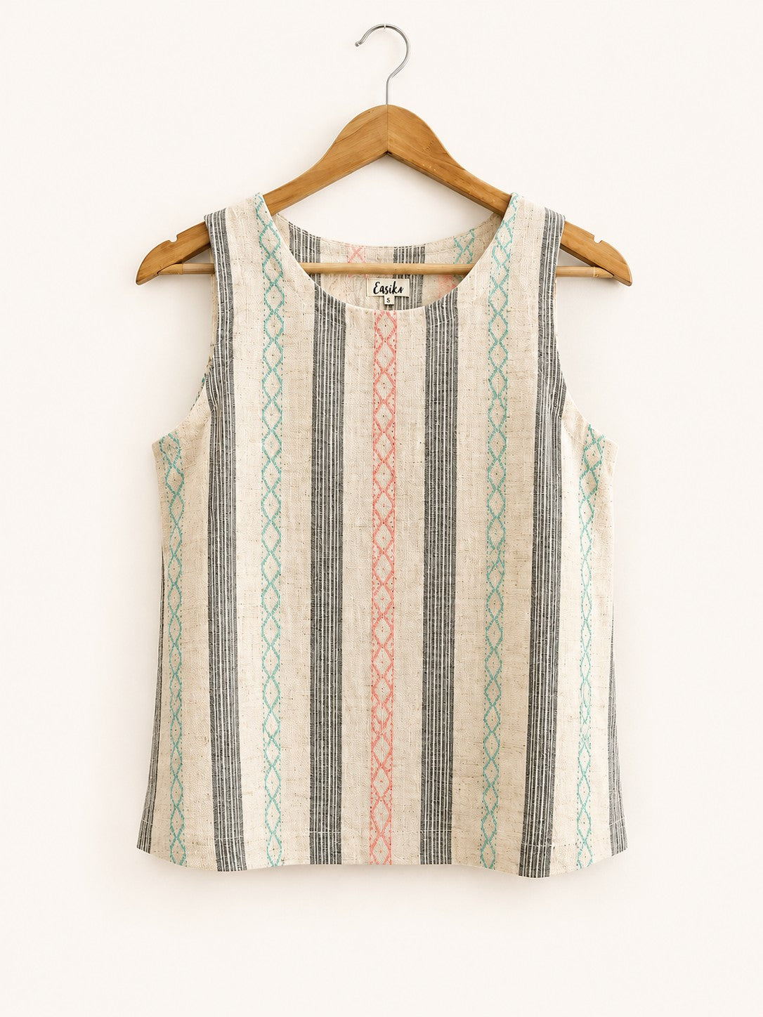 Women's sleeveless top in multicolor, cotton - front image