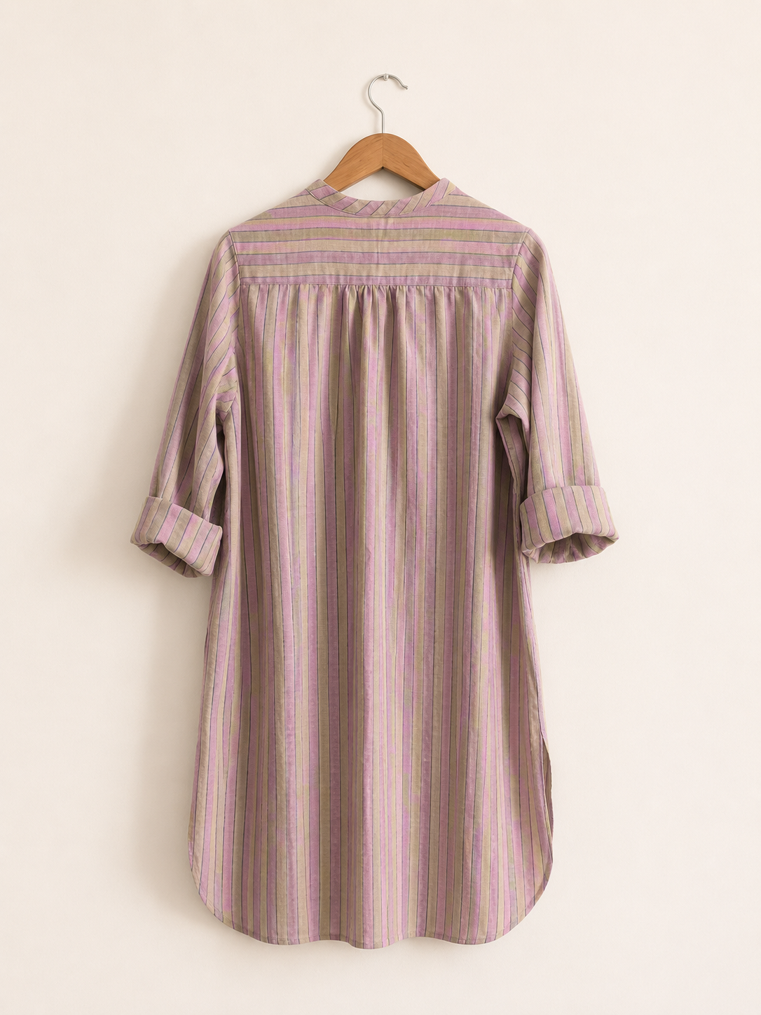 Women's Regular Kurta  | Handloom Cotton |  Pink Stripes