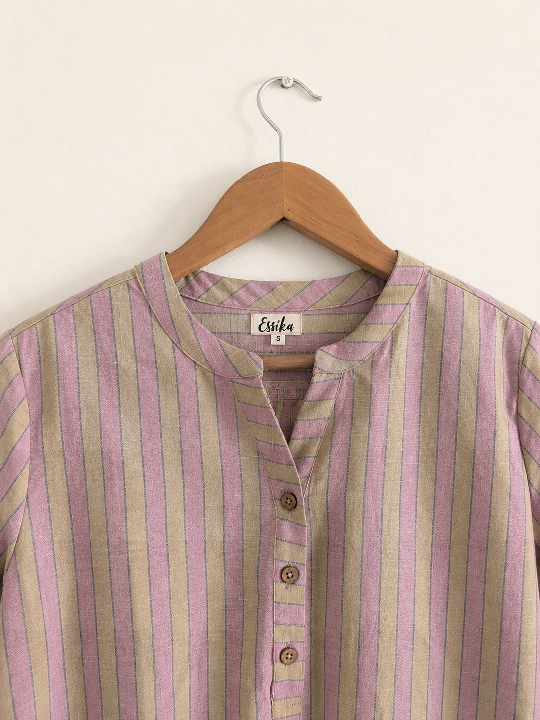 Women's Regular Kurta  | Handloom Cotton |  Pink Stripes
