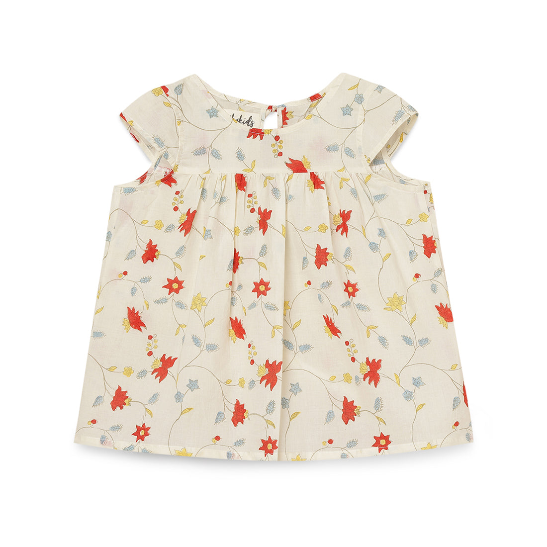 Girls Top and Shorts Set with Poppy Print 2 yrs to 6 yrs - Front