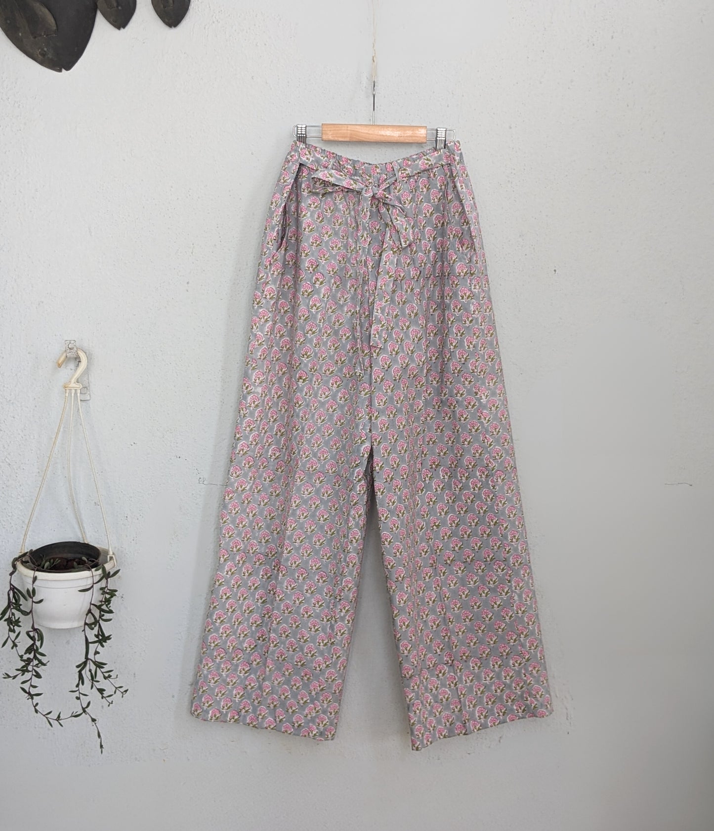 Women's Cotton Pants , Co-ord set. Long flared pants. - Front Image