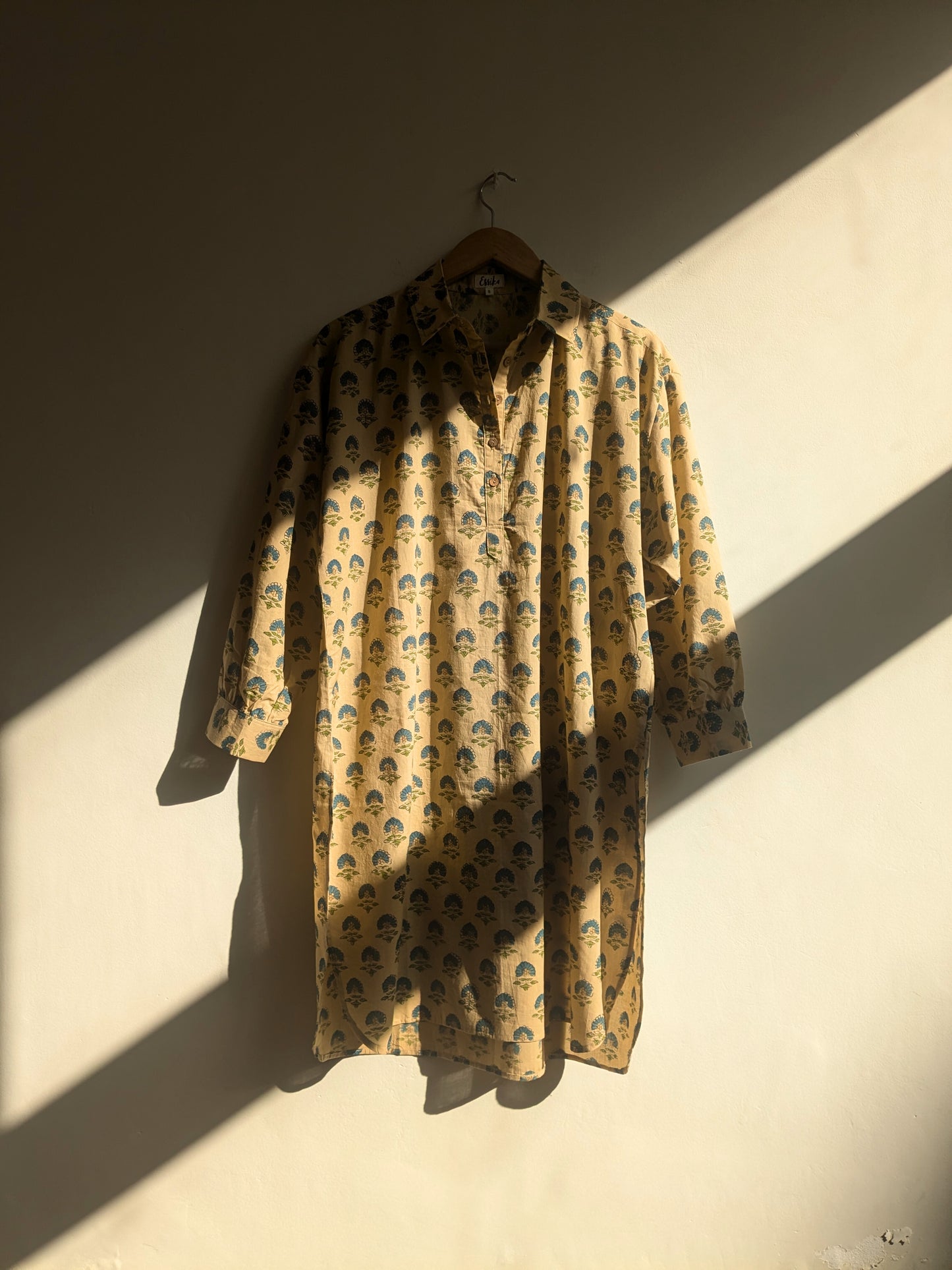 Women's Oversized Kurta | Block print | Turmeric