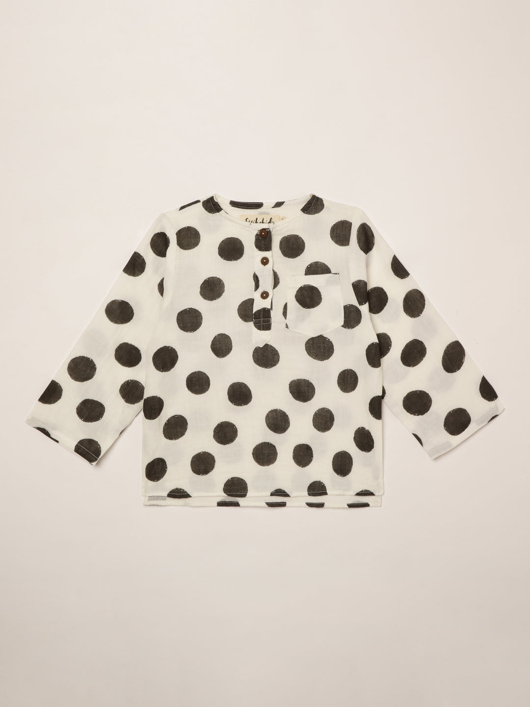 Boys cotton shirt in polka dots 1yr to 8 yrs - Front