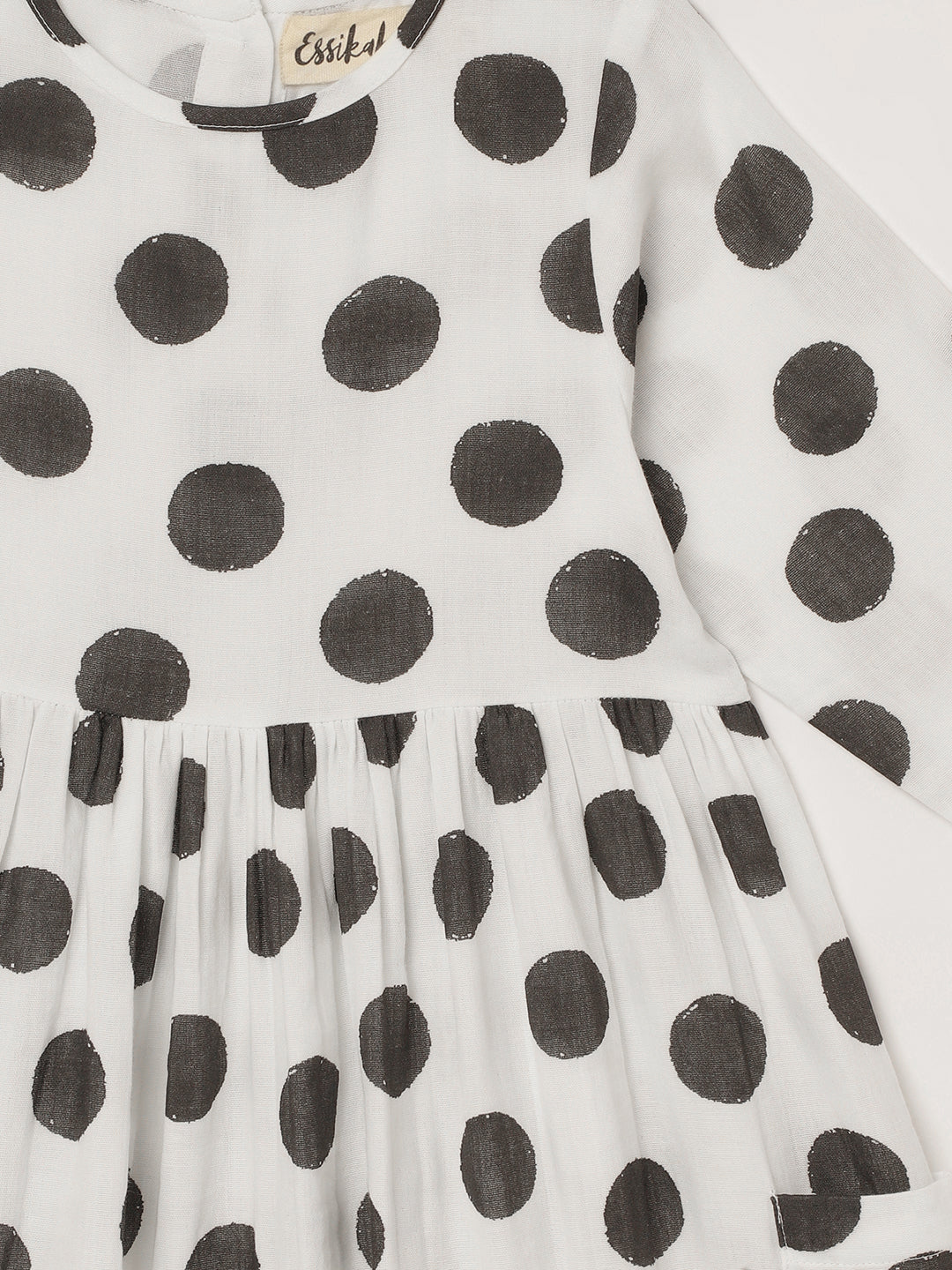 Polka Dot Cotton knee length dress for girls 1yr to 8  yrs - Close-up