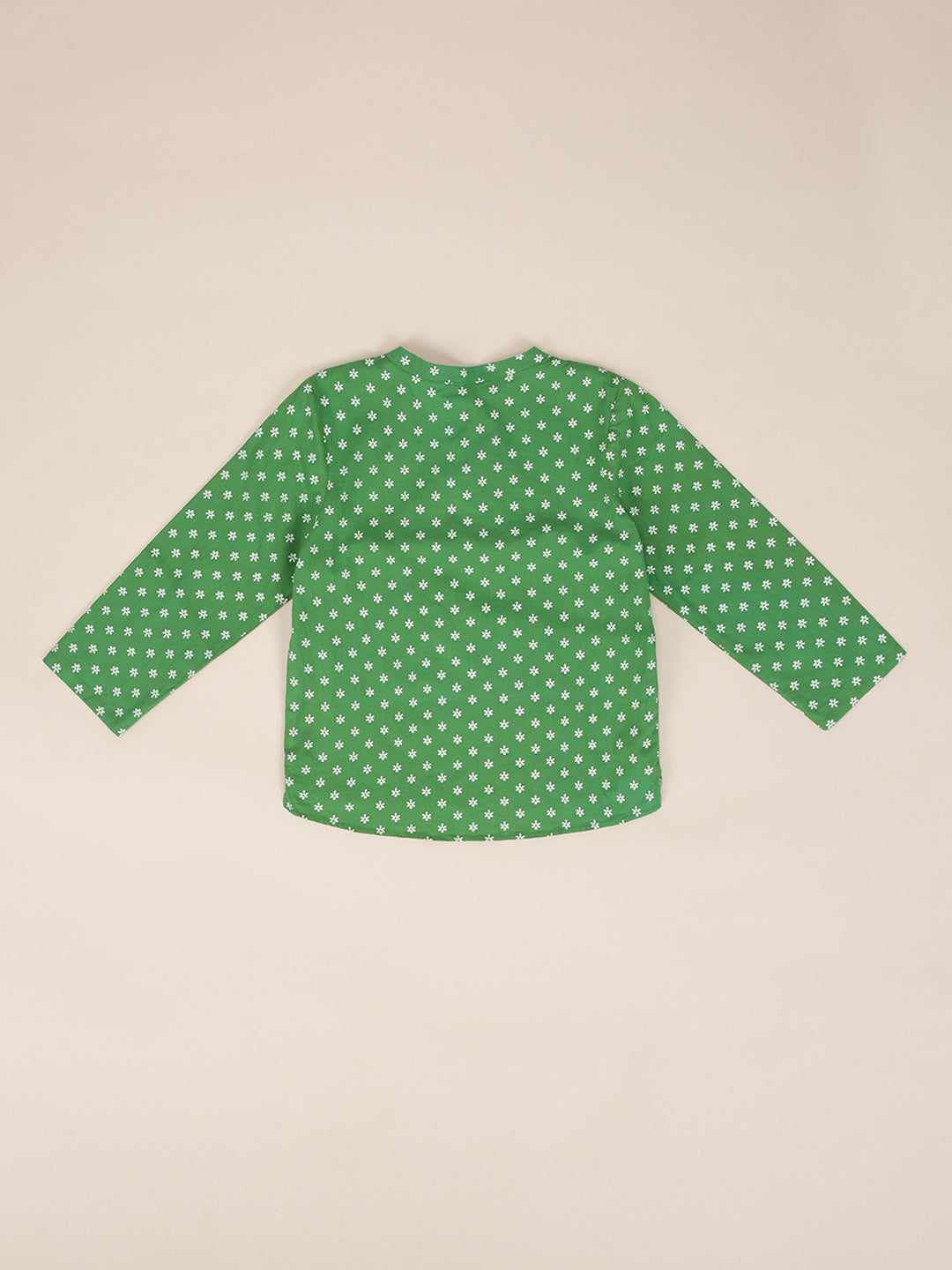 Boys Cotton Shirt Full Sleeves Green - 2 yrs to 12 yrs -Back