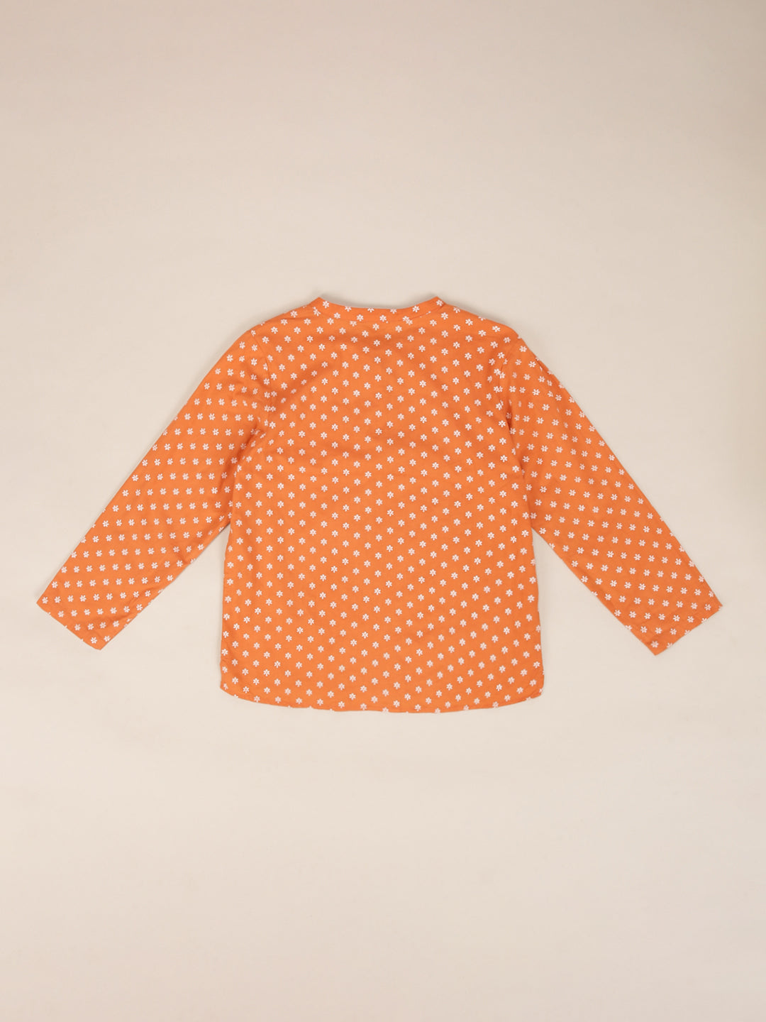 Boys Cotton Shirt Full Sleeves Orange - 2 yrs to 12 yrs - Back