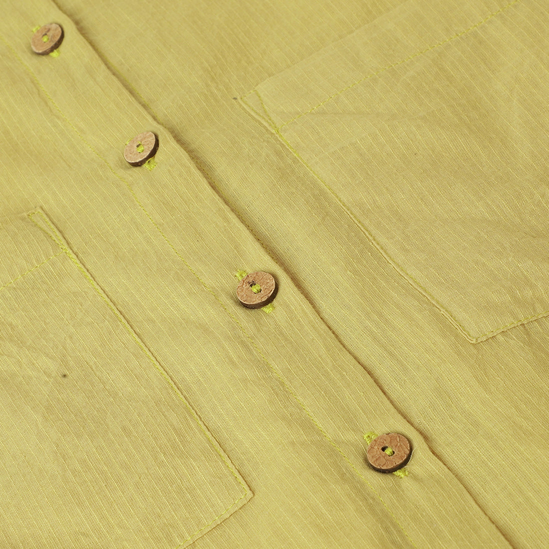 Women's Basic Cotton Shirt Lemon - Close-up