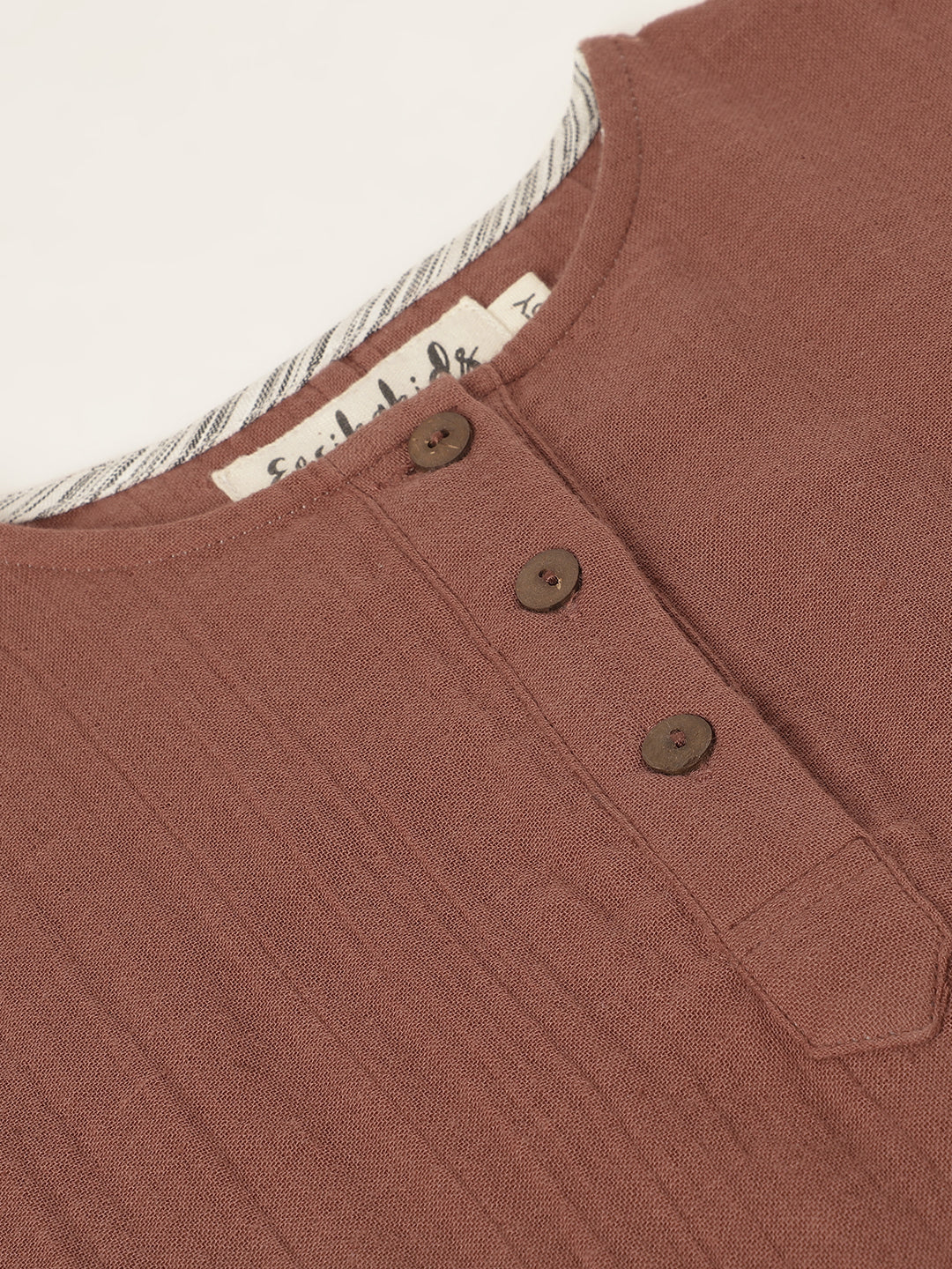 Boys Cotton Rust Brown Shirt | 1 Yr to 8 Yrs - Close-up