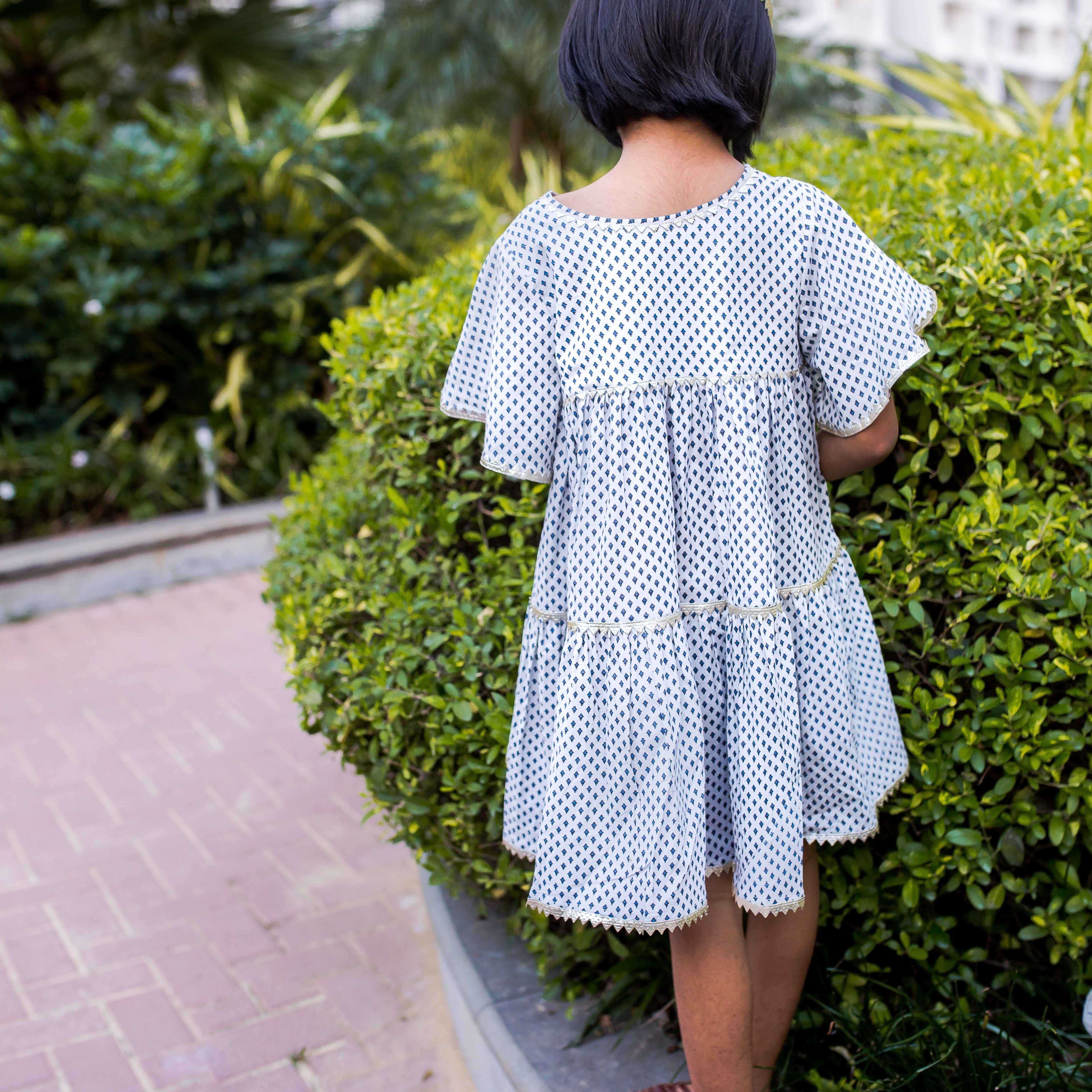 Grey Bud Print Dress | Girls | 4yrs to 12yrs – Essika Clothing